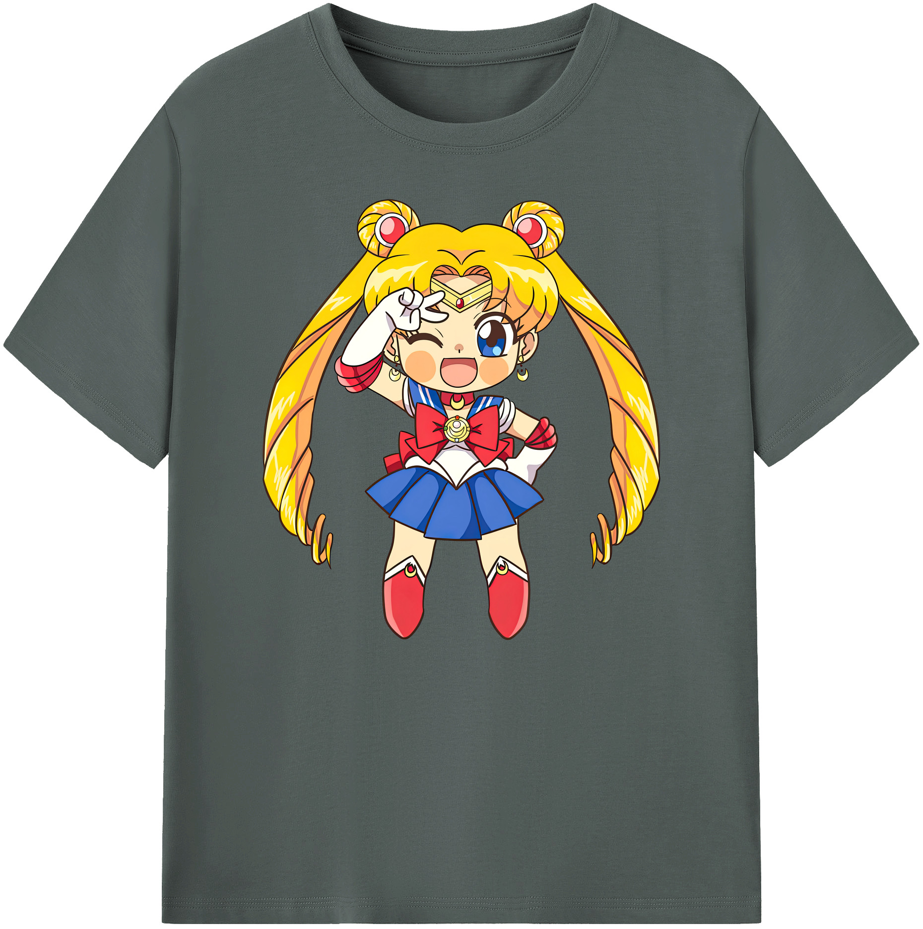 （画像用） 美少女戦士セーラームーン 月野 うさぎ つきの うさぎ Sailor Moon Tsukino Usagi 綿100％ メンズ半袖Tシャツ｜肌触りやわらか＆通気性